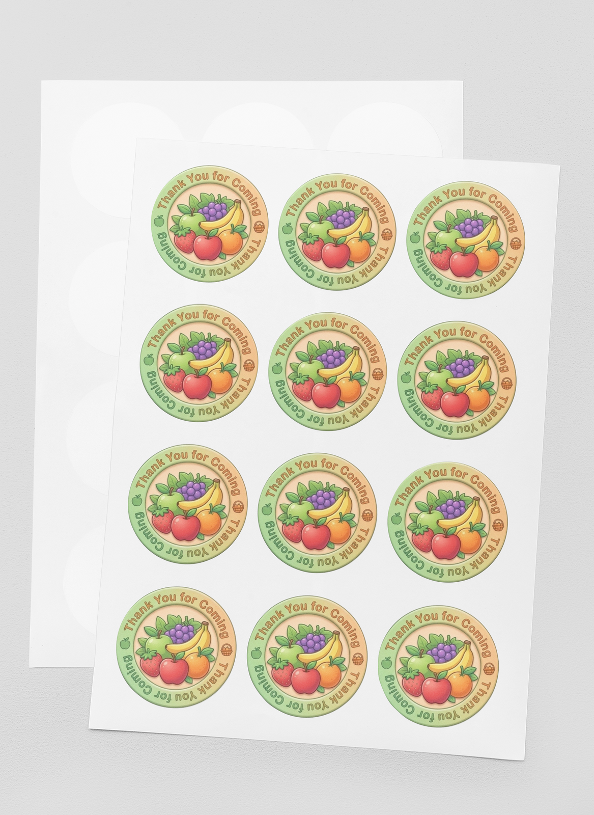 Fruit Theme- Return Gift/birthday decor Thankyou Sticker (6 CM/Sticker/Mixcolour/24Pcs)
