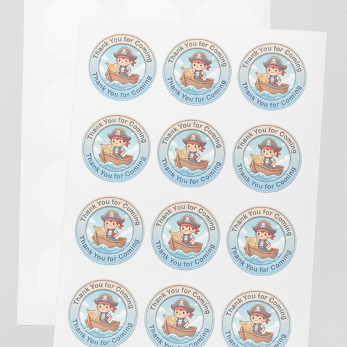 Load image into Gallery viewer, Pirate Boy Theme- Return Gift/birthday decor Thankyou Sticker (6 CM/Sticker/Mixcolour/24Pcs)
