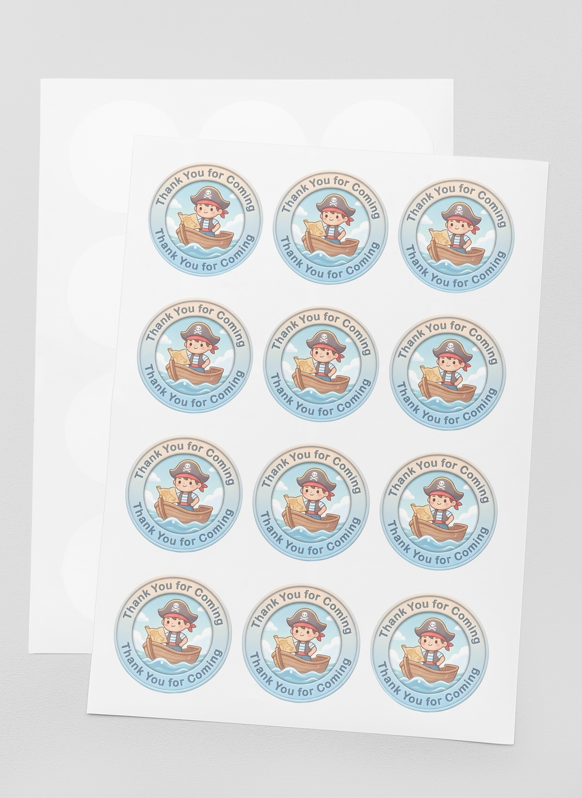 Pirate Boy Theme- Return Gift/birthday decor Thankyou Sticker (6 CM/Sticker/Mixcolour/24Pcs)
