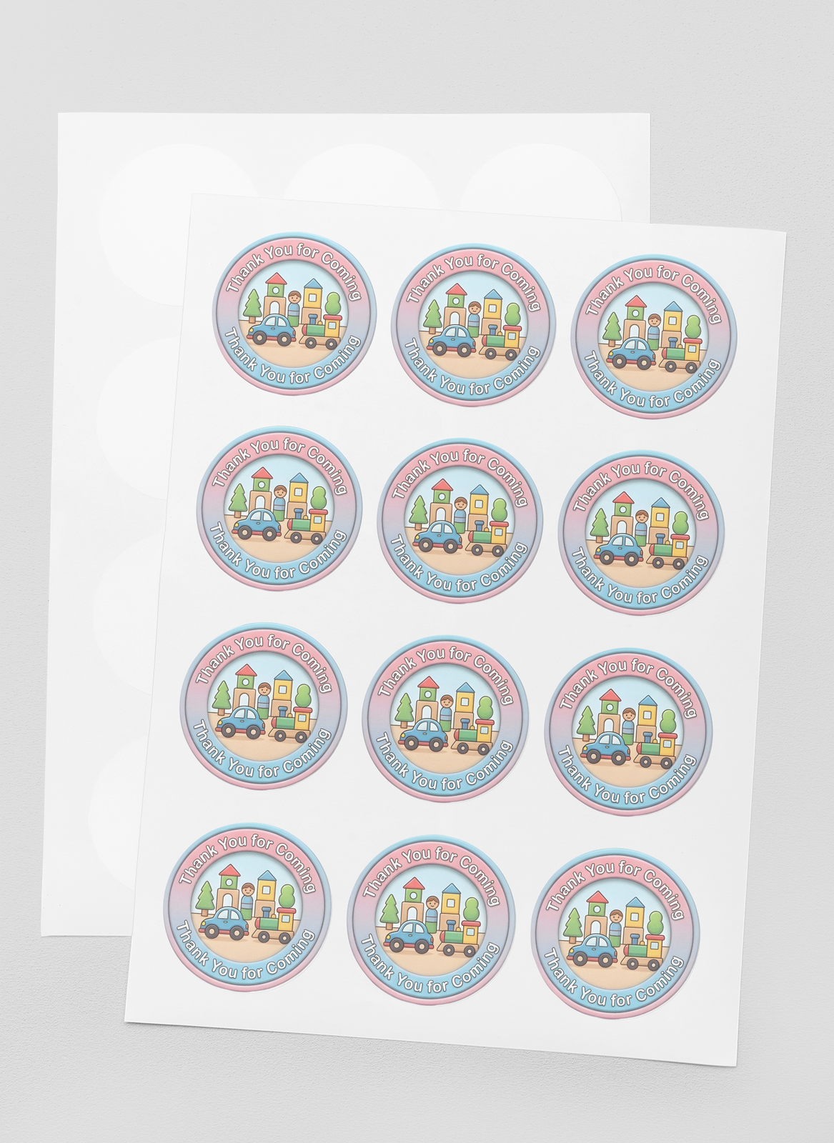Toys Theme- Return Gift/birthday decor Thankyou Sticker (6 CM/Sticker/Mixcolour/24Pcs)