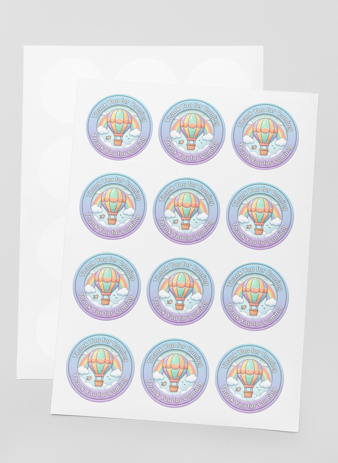 Hot Air Balloon Theme- Return Gift/birthday decor Thankyou Sticker (6 CM/Sticker/Mixcolour/24Pcs)