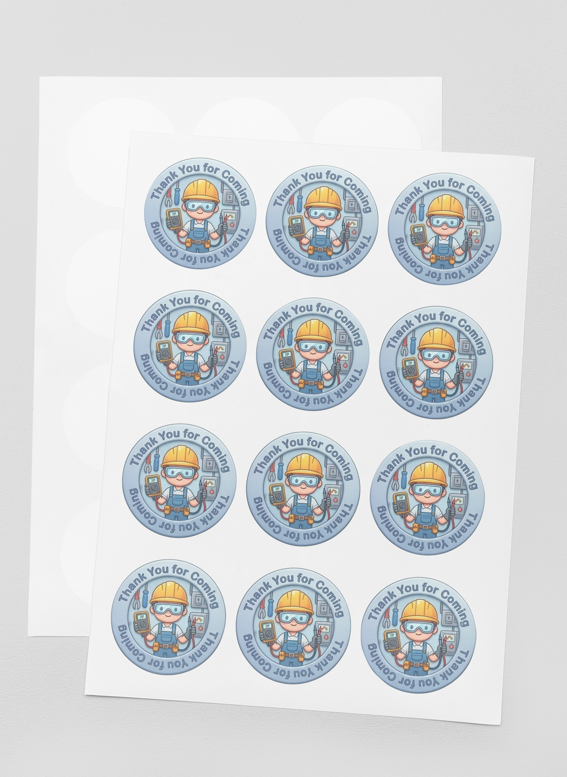Electrician Theme- Return Gift/birthday decor Thankyou Sticker (6 CM/Sticker/Mixcolour/24Pcs)