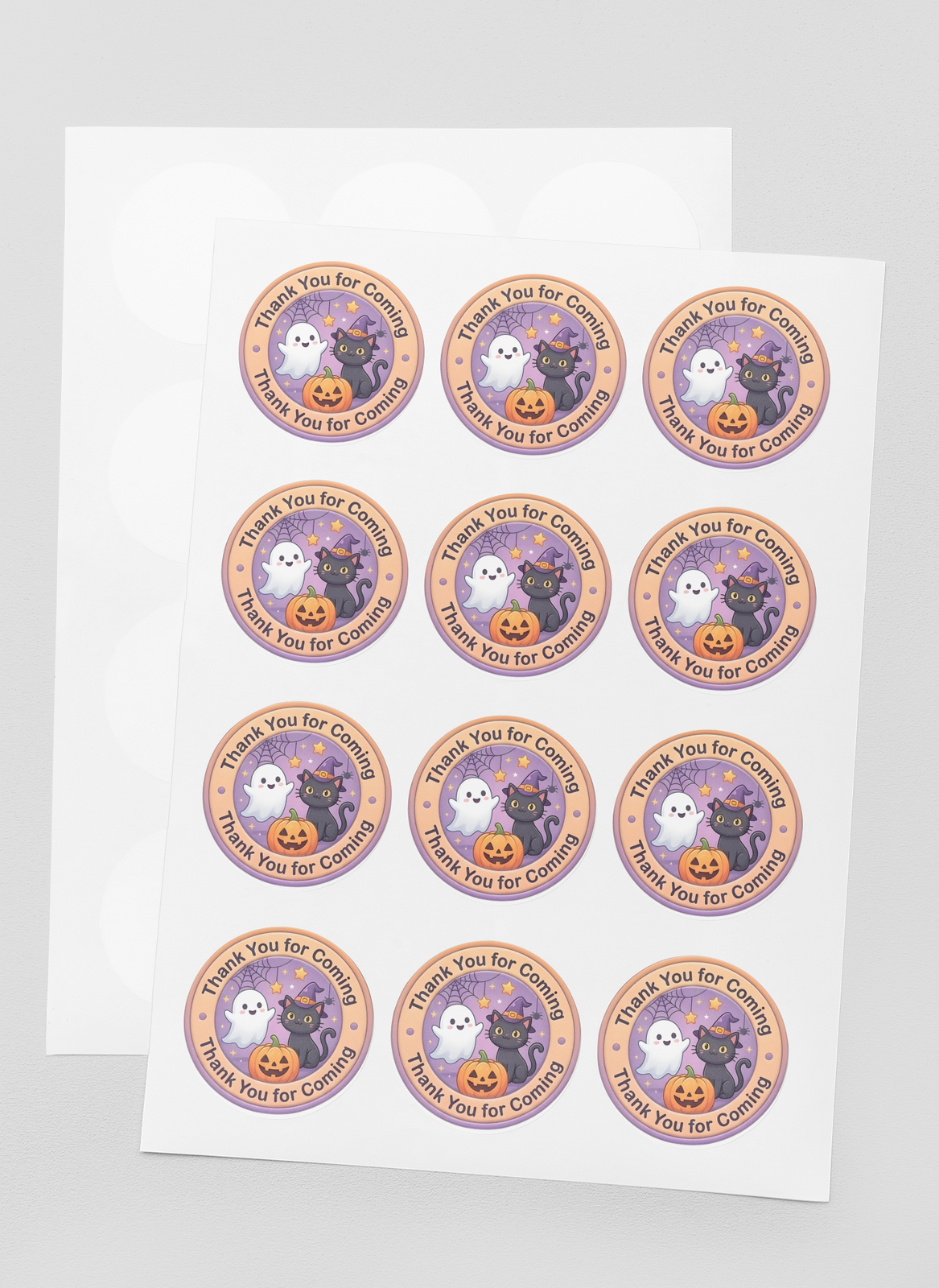 Halloween Theme- Return Gift/birthday decor Thankyou Sticker (6 CM/Sticker/Mixcolour/24Pcs)