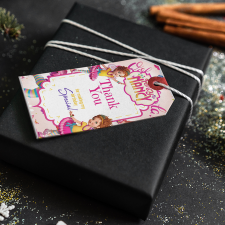 Fancy nancy Theme Thank You Cards & Return Gift Tags - 30Pcs, 2x3.5, 250 GSM Cardstock (Fancy nancy)