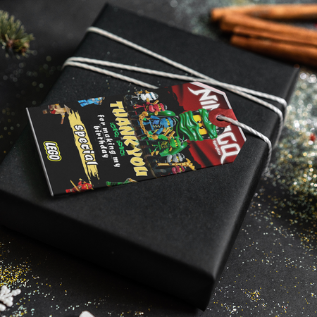 Ninjago Theme Thank You Cards & Return Gift Tags - 30Pcs, 2x3.5, 250 GSM Cardstock (Ninjago)