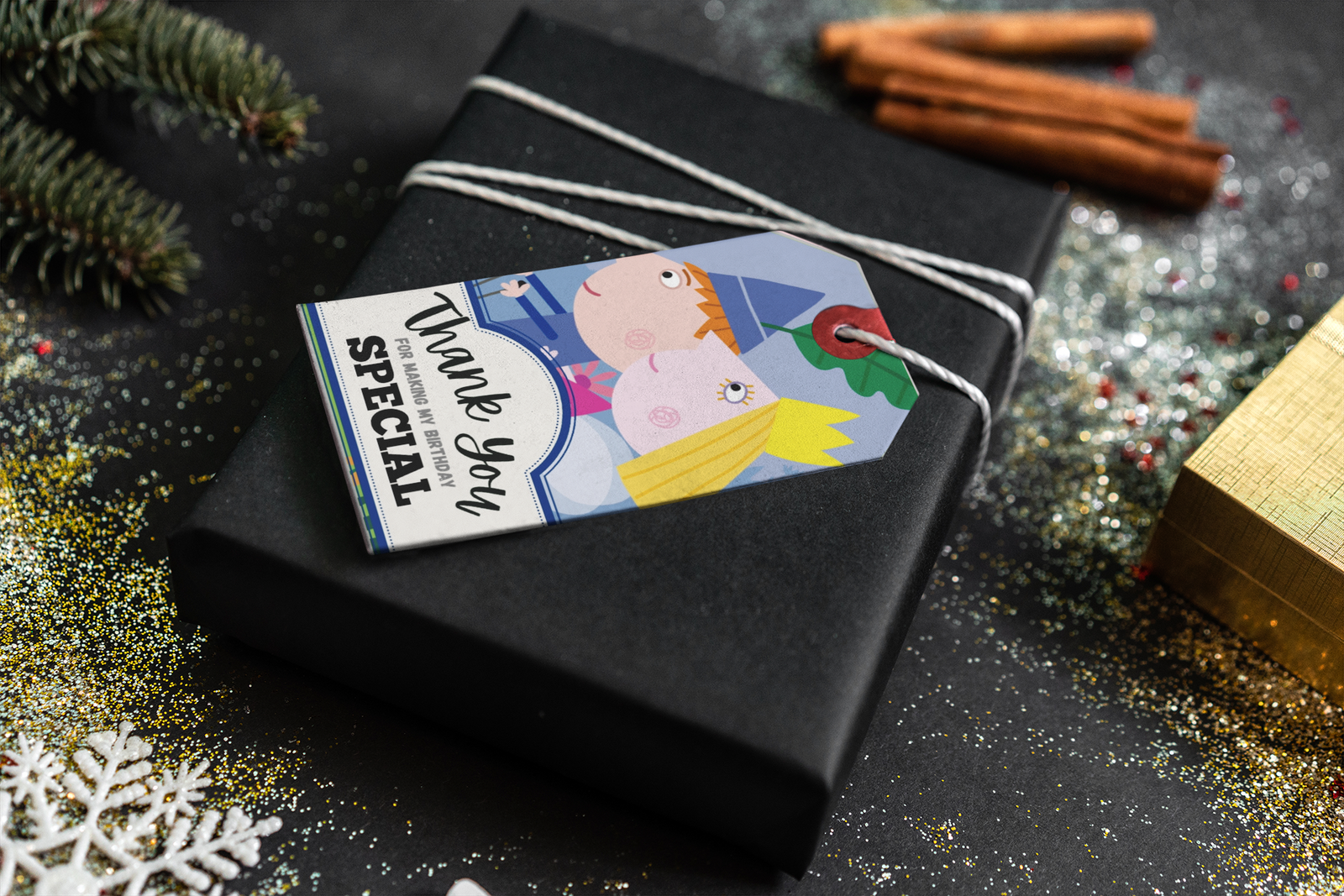 Ben & Holly Theme Thank You Cards & Return Gift Tags - 30Pcs, 2x3.5, 250 GSM Cardstock (Ben & Holly)