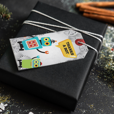 Robot Theme Thank You Cards & Return Gift Tags - 30Pcs, 2x3.5, 250 GSM Cardstock (Robot)