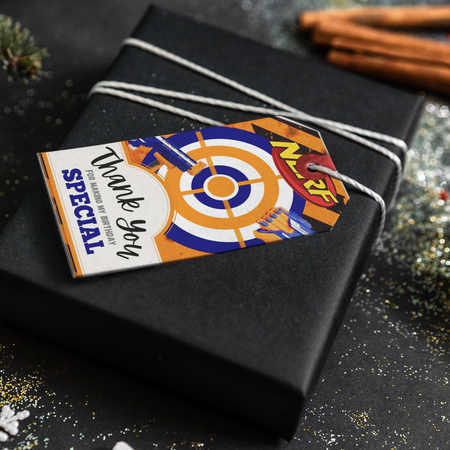 Nerf Theme Thank You Cards & Return Gift Tags - 30Pcs, 2x3.5, 250 GSM Cardstock (Nerf)