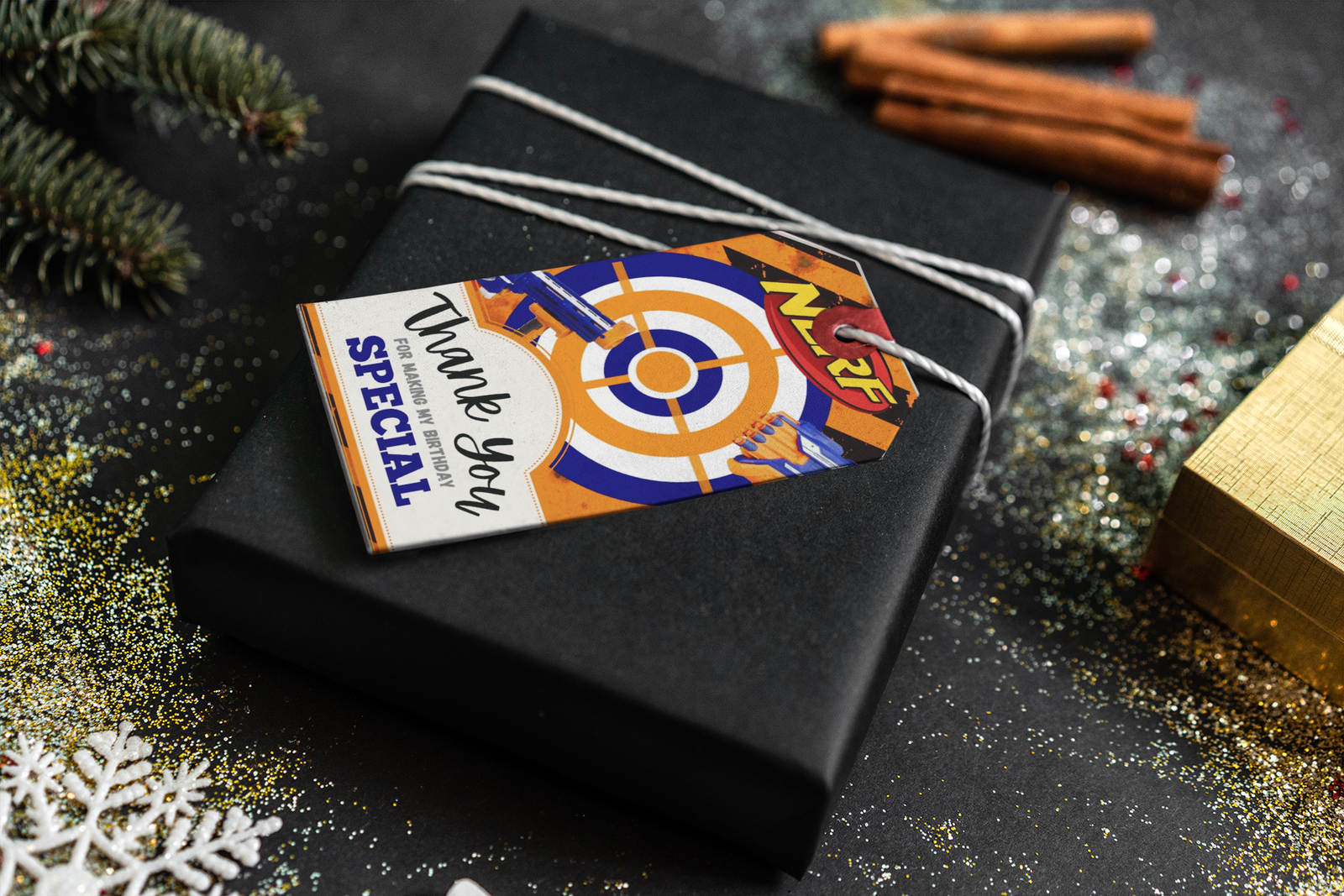 Nerf Theme Thank You Cards & Return Gift Tags - 30Pcs, 2x3.5, 250 GSM Cardstock (Nerf)