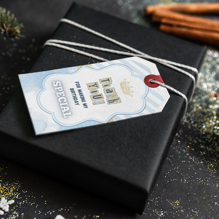 Prince Theme Thank You Cards & Return Gift Tags - 30Pcs, 2x3.5, 250 GSM Cardstock, Green & Black (Prince)