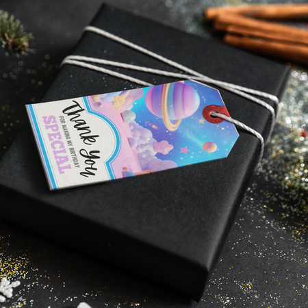 Space Theme Thank You Cards & Return Gift Tags - 30Pcs, 2x3.5, 250 GSM Cardstock (Space)