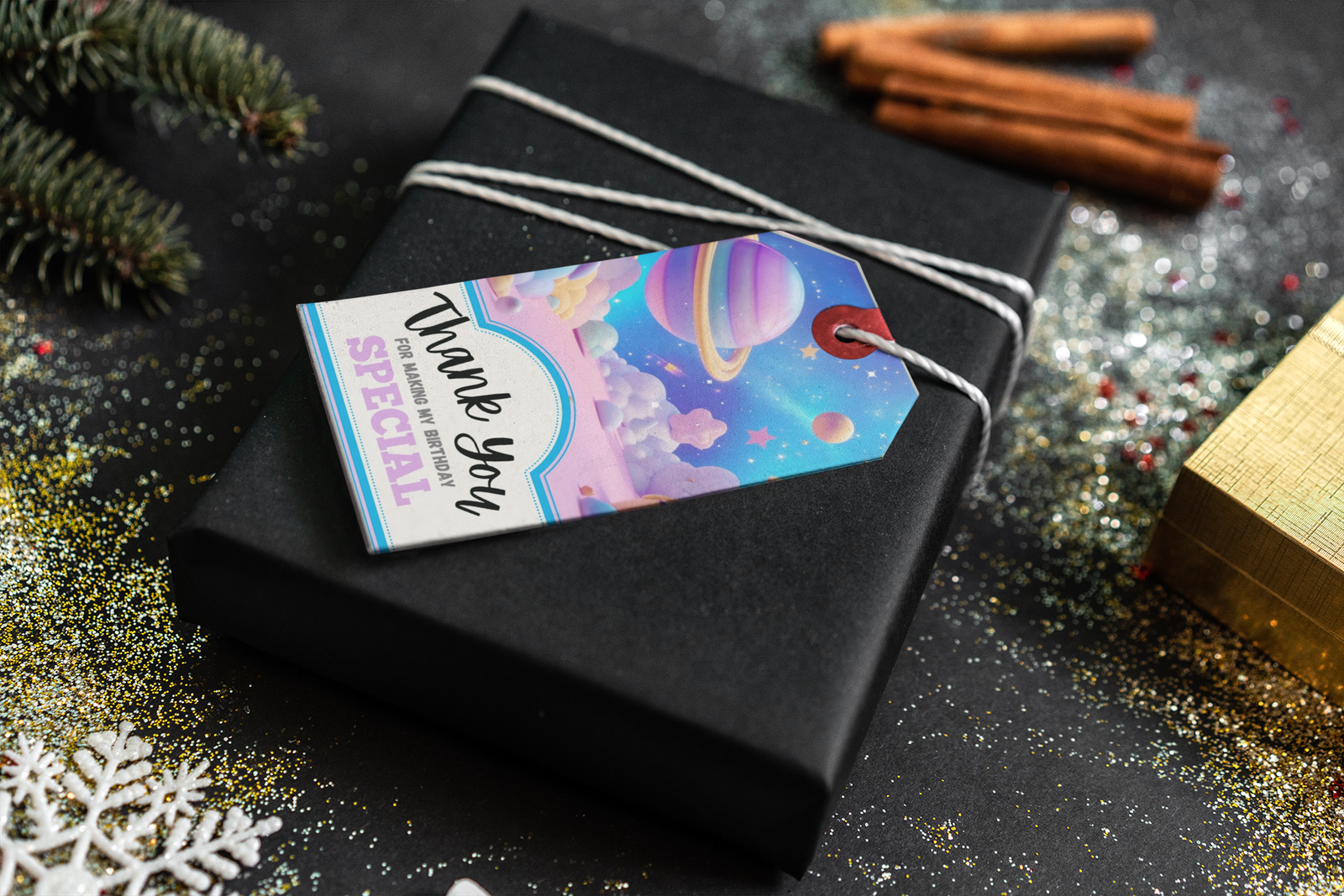 Space Theme Thank You Cards & Return Gift Tags - 30Pcs, 2x3.5, 250 GSM Cardstock (Space)