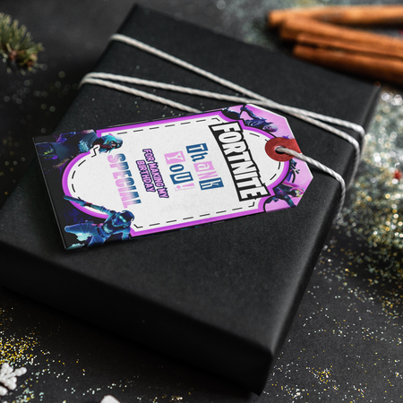 Fortnite Theme Thank You Cards & Return Gift Tags - 30Pcs, 2x3.5, 250 GSM Cardstock, Green & Black (Fortnite)