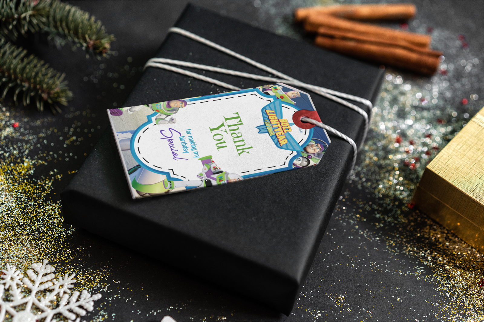 Buzz Lightyear Theme Thank You Cards & Return Gift Tags - 30Pcs, 2x3.5, 250 GSM Cardstock (Buzz Lightyear)