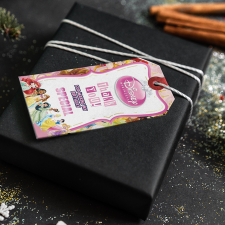 Princess Disney Theme Thank You Cards & Return Gift Tags - 30Pcs, 2x3.5, 250 GSM Cardstock, Green & Black (Princess Disney)