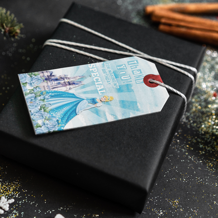 Frozen Princess Theme Thank You Cards & Return Gift Tags - 30Pcs, 2x3.5, 250 GSM Cardstock, Blue (Frozen)