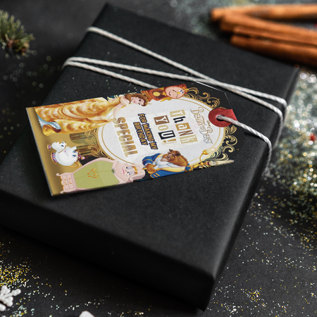 Beauty & The Beast Theme Thank You Cards & Return Gift Tags - 30Pcs, 2x3.5, 250 GSM Cardstock, Green & Black (Beauty & The Beast)