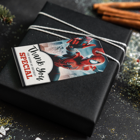Spiderman Theme Thank You Cards & Return Gift Tags - 30Pcs, 2x3.5, 250 GSM Cardstock (Spiderman)