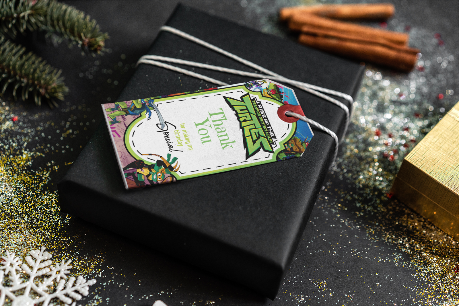 Ninja Turtles Theme Thank You Cards & Return Gift Tags - 30Pcs, 2x3.5, 250 GSM Cardstock (Ninja Turtles)