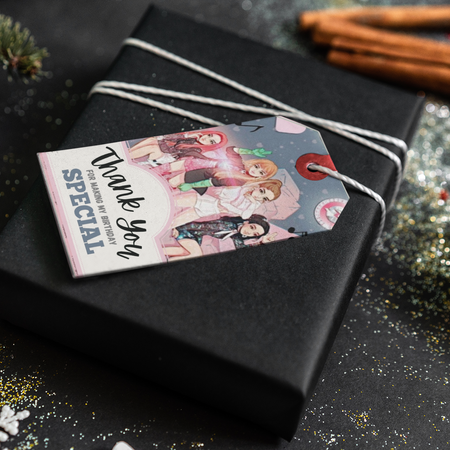 Black Pink Theme Thank You Cards & Return Gift Tags - 30Pcs, 2x3.5, 250 GSM Cardstock (Black Pink)