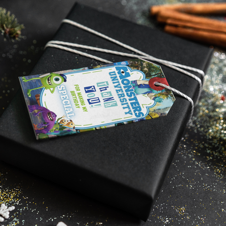 Monsters University Theme Thank You Cards & Return Gift Tags - 30Pcs, 2x3.5, 250 GSM Cardstock (Monsters University)