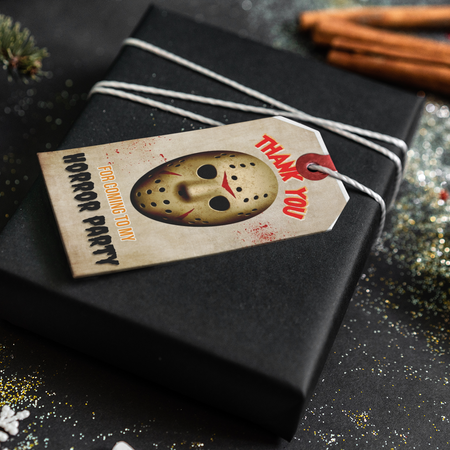 Horror Theme Thank You Cards & Return Gift Tags - 30Pcs, 2x3.5, 250 GSM Cardstock, Green & Black (Horror 2)