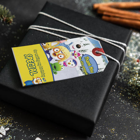 Pororo Theme Thank You Cards & Return Gift Tags - 30Pcs, 2x3.5, 250 GSM Cardstock (Pororo)