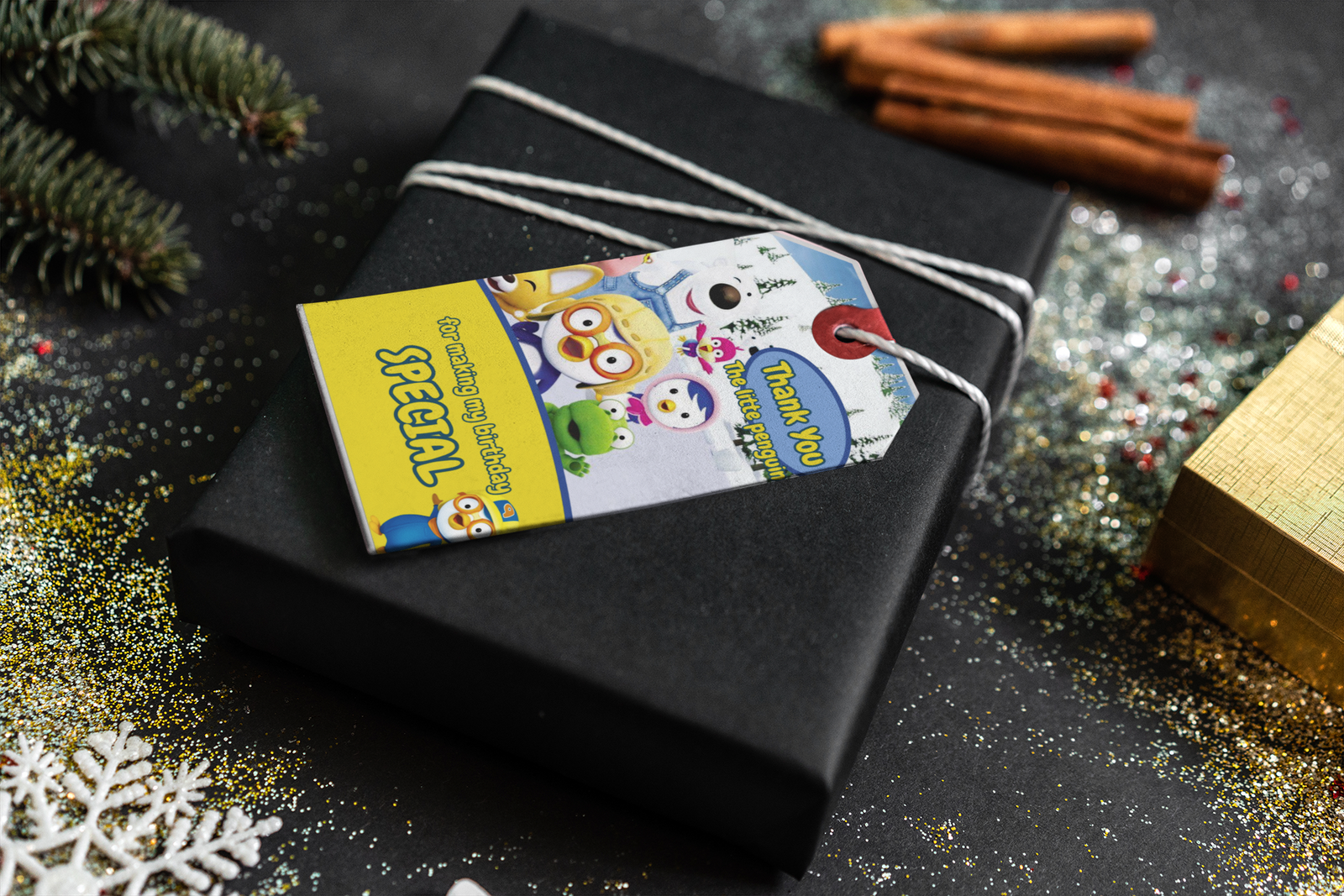 Pororo Theme Thank You Cards & Return Gift Tags - 30Pcs, 2x3.5, 250 GSM Cardstock (Pororo)