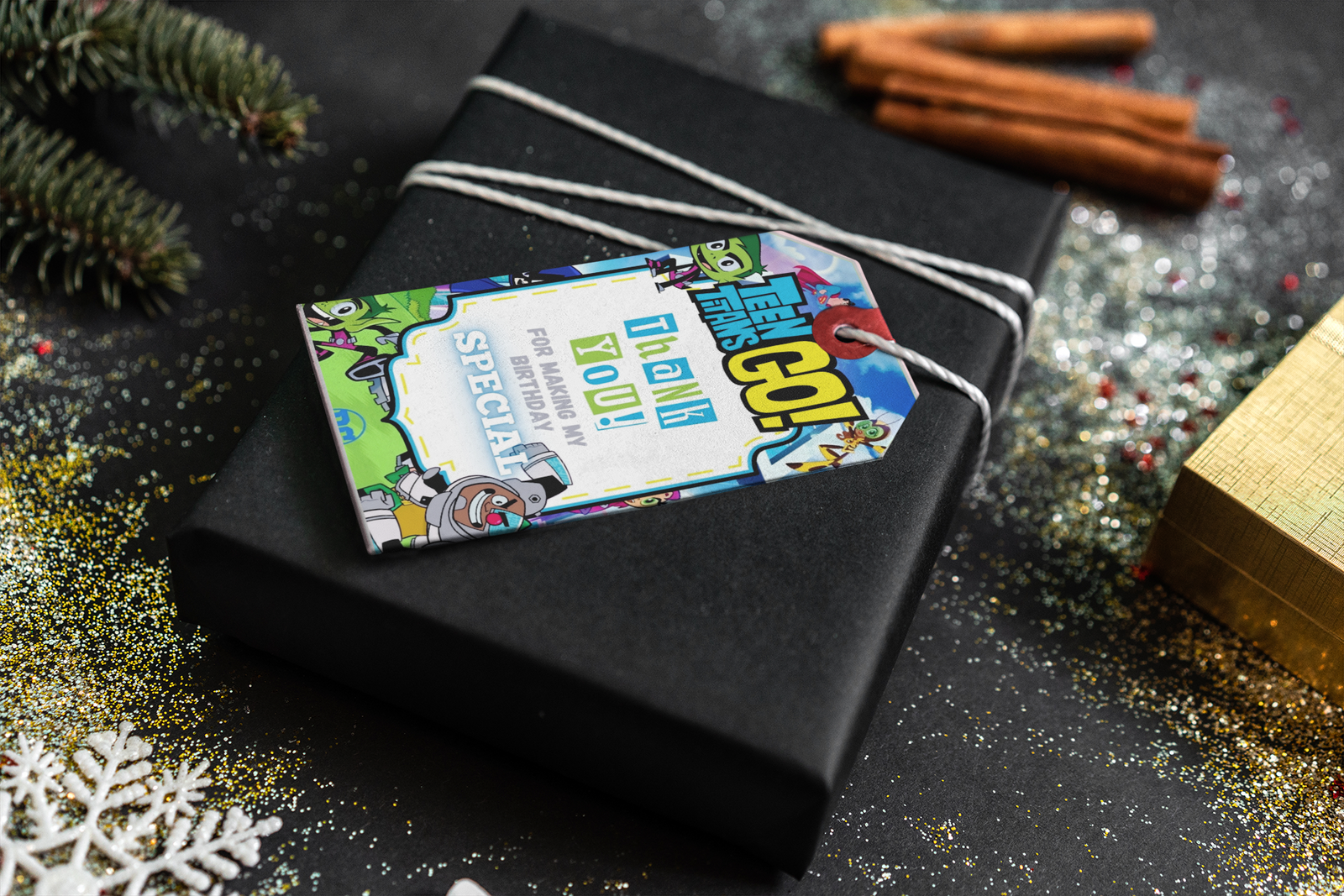 Teen Titans Go Theme Thank You Cards & Return Gift Tags - 30Pcs, 2x3.5, 250 GSM Cardstock (Teen Titans Go)
