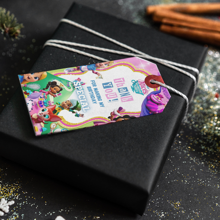 PartyDecor Mall Alice in Wonderland Theme Thank You Cards & Return Gift Tags - 30Pcs, 2x3.5, 250 GSM Cardstock, Green & Black (Alice in Wonderland)