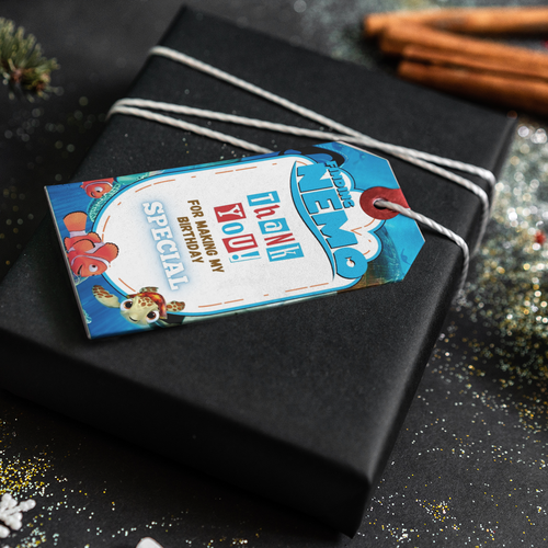 Load image into Gallery viewer, Finding Nemo Theme Thank You Cards &amp; Return Gift Tags - 30Pcs, 2x3.5, 250 GSM Cardstock (Finding Nemo)

