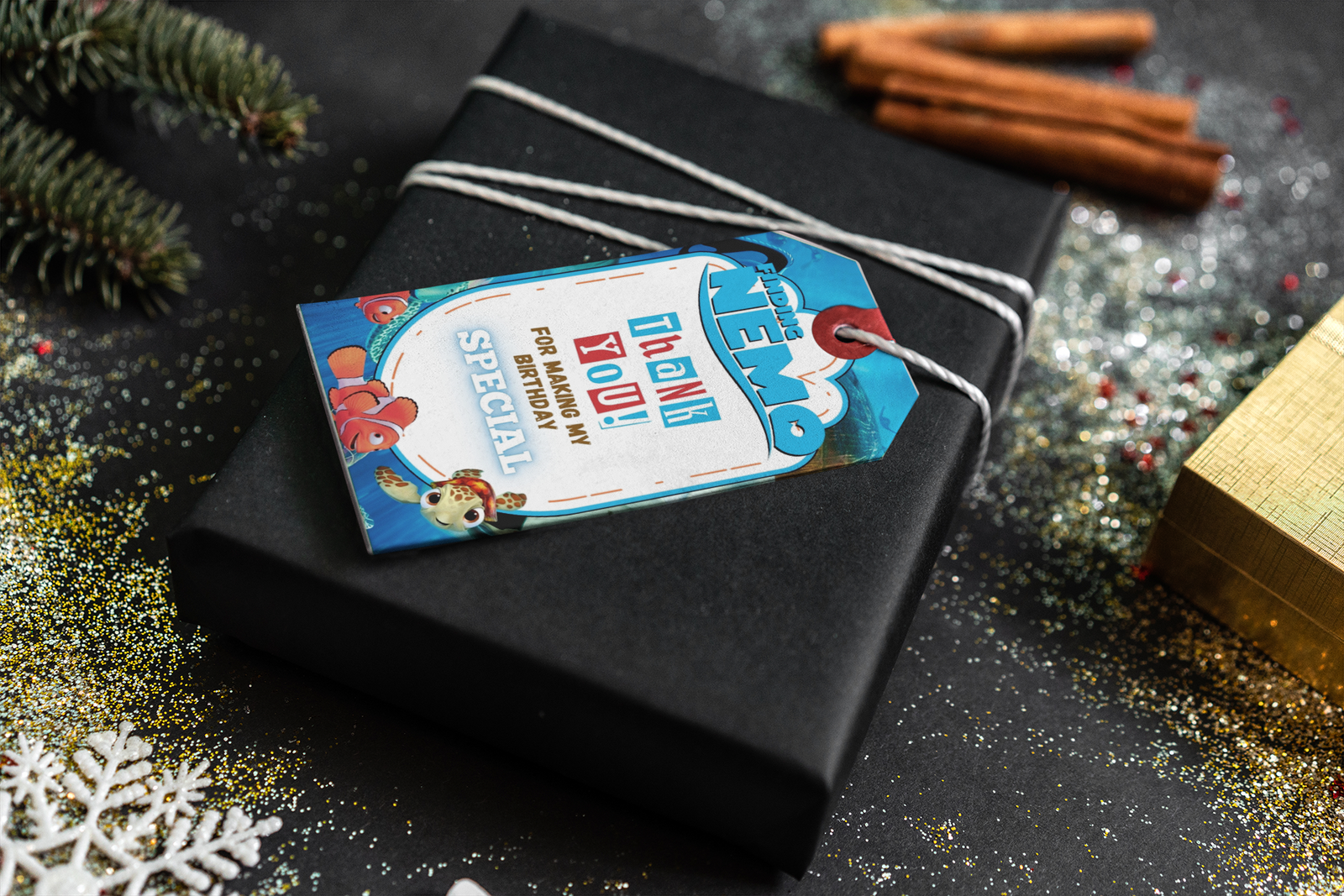 Finding Nemo Theme Thank You Cards & Return Gift Tags - 30Pcs, 2x3.5, 250 GSM Cardstock (Finding Nemo)