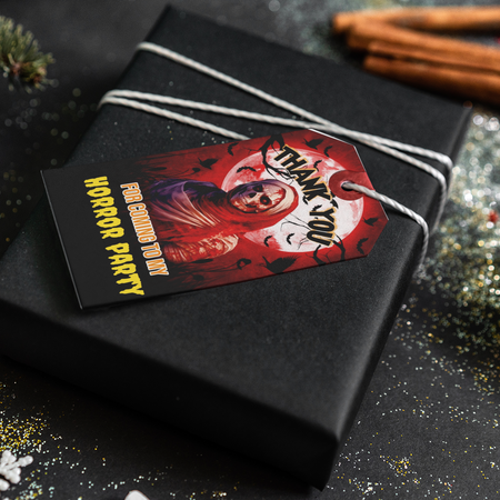 Horror Theme Thank You Cards & Return Gift Tags - 30Pcs, 2x3.5, 250 GSM Cardstock, Green & Black (Horror 3)