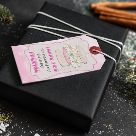 Carousel Theme Thank You Cards & Return Gift Tags - 30Pcs, 2x3.5, 250 GSM Cardstock, Green & Black (Carousel)