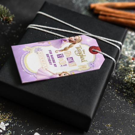 Tangled Theme Thank You Cards & Return Gift Tags - 30Pcs, 2x3.5, 250 GSM Cardstock, Green & Black (Tangled)