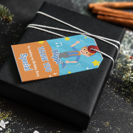 Blippi Theme Thank You Cards & Return Gift Tags - 30Pcs, 2x3.5, 250 GSM Cardstock (Blippi)