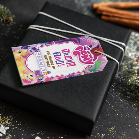 Little Pony Theme Thank You Cards & Return Gift Tags - 30Pcs, 2x3.5, 250 GSM Cardstock (Little Pony)