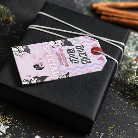 Kuromi Theme Thank You Cards & Return Gift Tags - 30Pcs, 2x3.5, 250 GSM Cardstock, Green & Black (Kuromi)