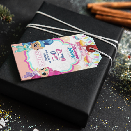 Shimmer & Shine Theme Thank You Cards & Return Gift Tags - 30Pcs, 2x3.5, 250 GSM Cardstock, Green & Black (Shimmer & Shine)