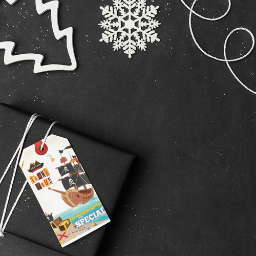 Load image into Gallery viewer, Pirates Theme Thank You Cards &amp; Return Gift Tags - 30Pcs, 2x3.5, 250 GSM Cardstock, Green &amp; Black (Pirates)

