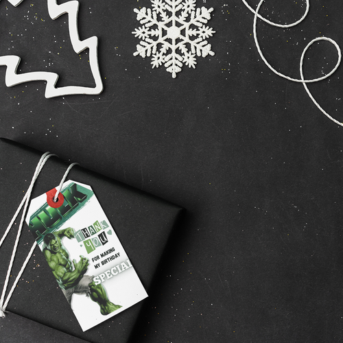 Load image into Gallery viewer, Hulk Theme Thank You Cards &amp; Return Gift Tags - 30Pcs, 2x3.5, 250 GSM Cardstock, Green &amp; Black (Hulk)
