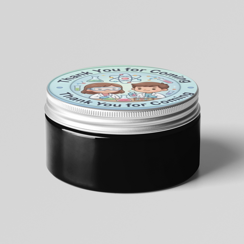 Load image into Gallery viewer, Science Theme- Return Gift/birthday decor Thankyou Sticker (6 CM/Sticker/Mixcolour/24Pcs)
