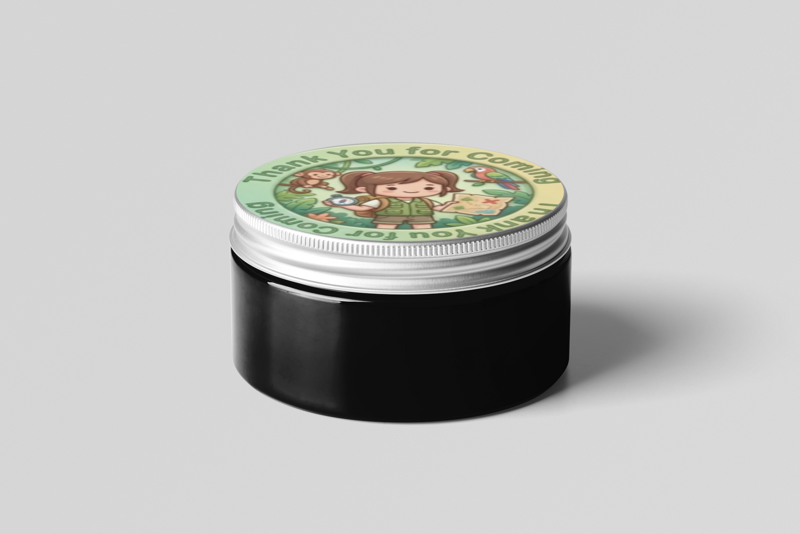 Safari Girl Theme- Return Gift/birthday decor Thankyou Sticker (6 CM/Sticker/Mixcolour/24Pcs)