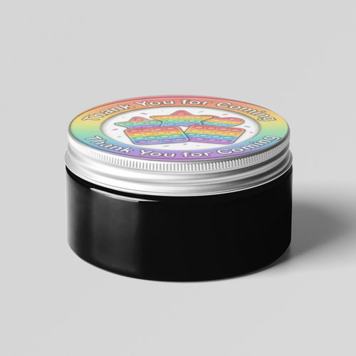 Load image into Gallery viewer, Pop It Theme- Return Gift/birthday decor Thankyou Sticker (6 CM/Sticker/Mixcolour/24Pcs)
