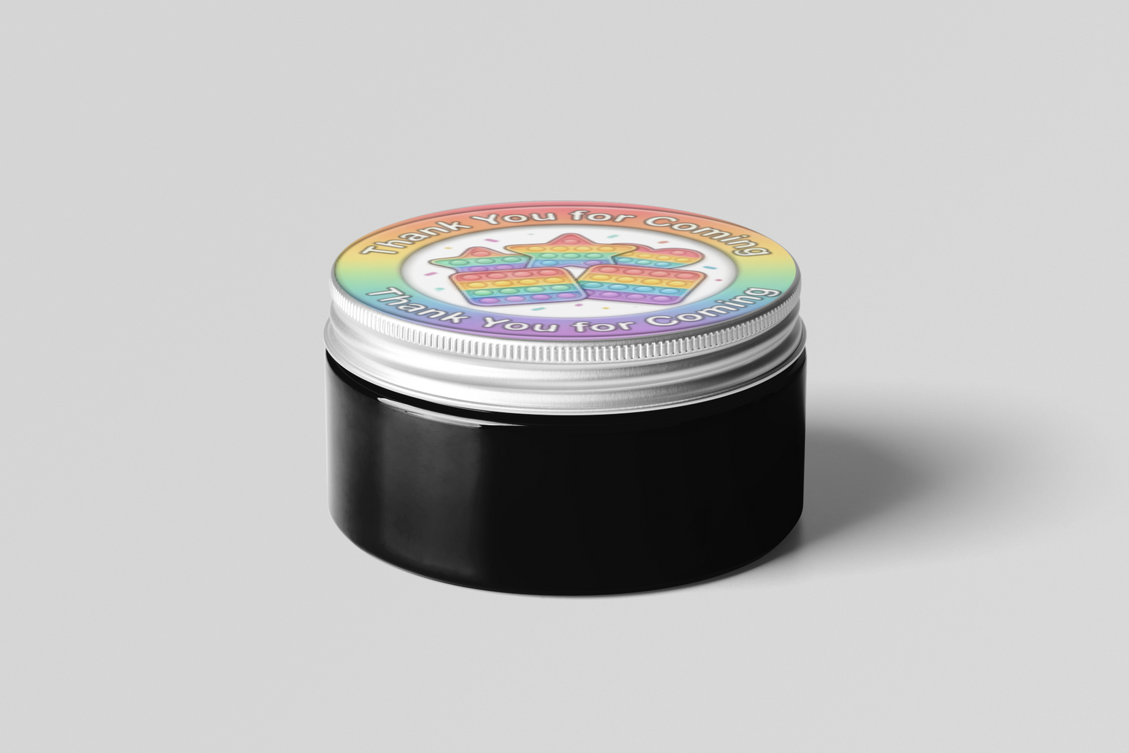 Pop It Theme- Return Gift/birthday decor Thankyou Sticker (6 CM/Sticker/Mixcolour/24Pcs)