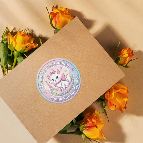 Load image into Gallery viewer, Aristocats Theme- Return Gift/birthday decor Thankyou Sticker (6 CM/Sticker/Mixcolour/24Pcs)
