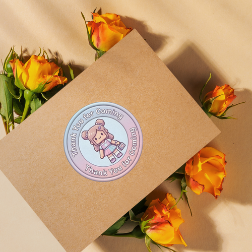 Load image into Gallery viewer, Kawaii Theme- Return Gift/birthday decor Thankyou Sticker (6 CM/Sticker/Mixcolour/24Pcs)
