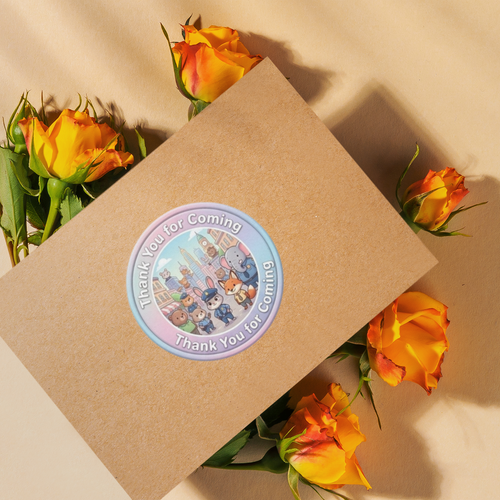 Load image into Gallery viewer, Zootopia Theme- Return Gift/birthday decor Thankyou Sticker (6 CM/Sticker/Mixcolour/24Pcs)
