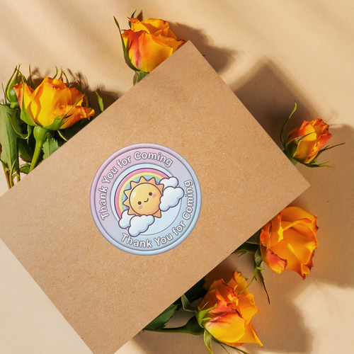 Load image into Gallery viewer, Sun Theme- Return Gift/birthday decor Thankyou Sticker (6 CM/Sticker/Mixcolour/24Pcs)
