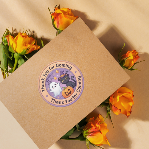 Load image into Gallery viewer, Halloween Theme- Return Gift/birthday decor Thankyou Sticker (6 CM/Sticker/Mixcolour/24Pcs)

